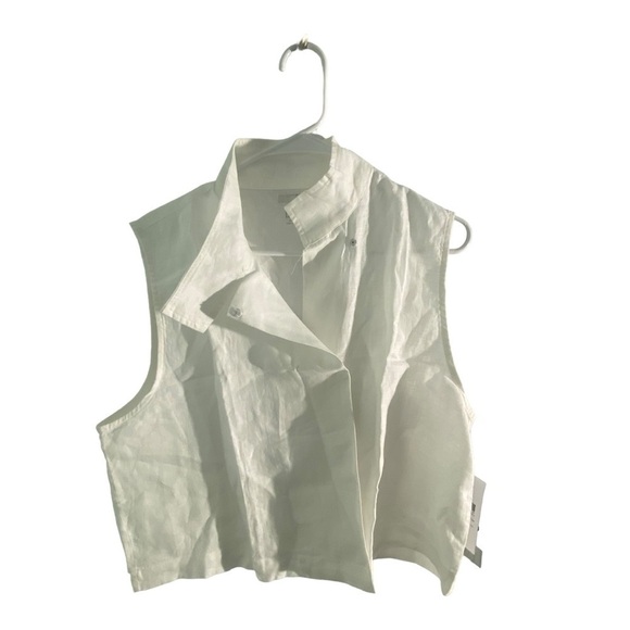 NWT Lunya Woven Linen Sleeveless Shirt Sincere White Size M Tank - Picture 5 of 16